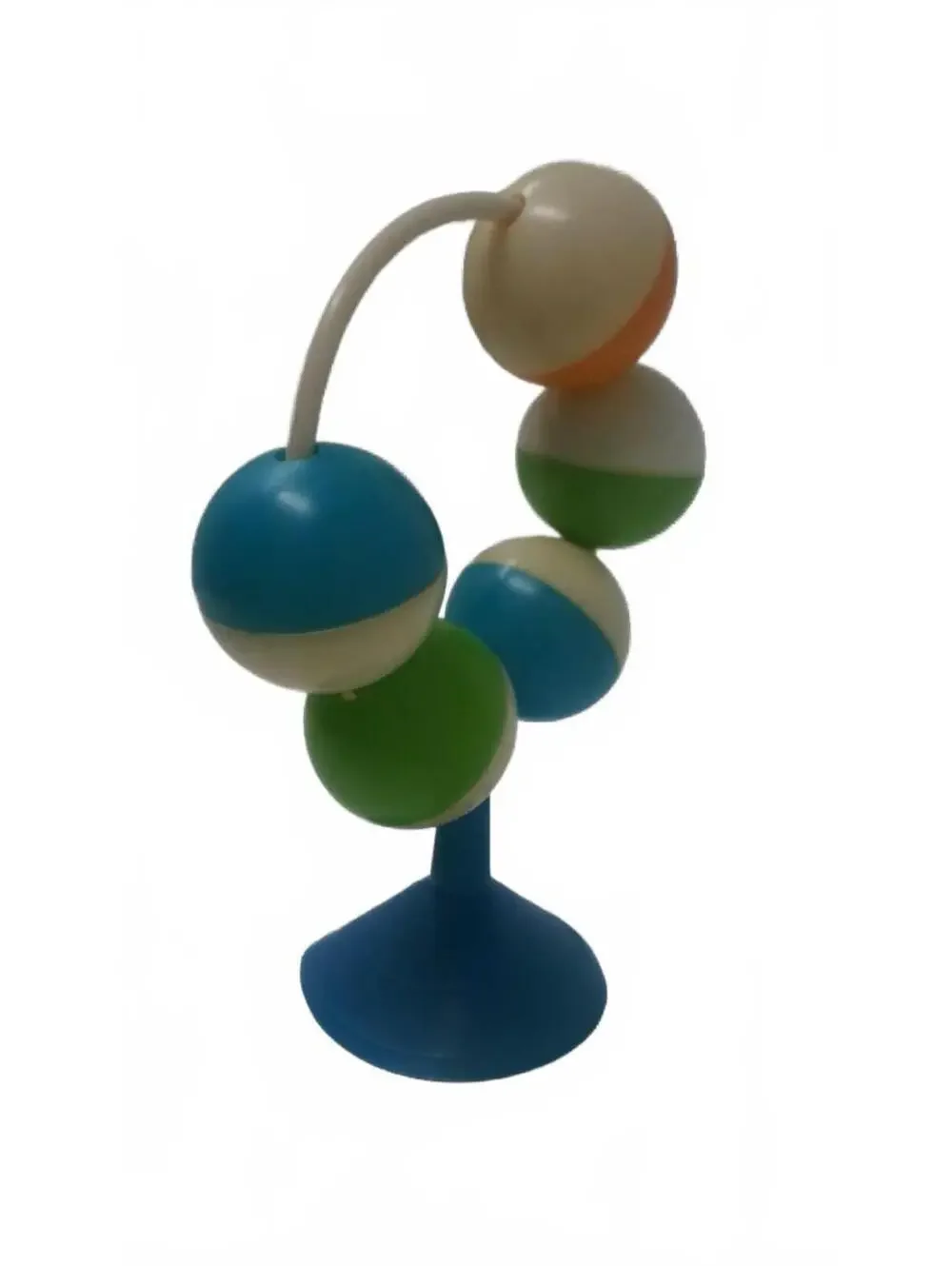 Vintage 1980s plastic Suction Cup High Chair Toy Spinning Bead Arch Table Rattle